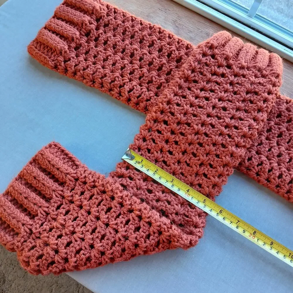 Pumpkin Spice Leg Warmers OSFM crochet warm thick chunky over knee dance premade